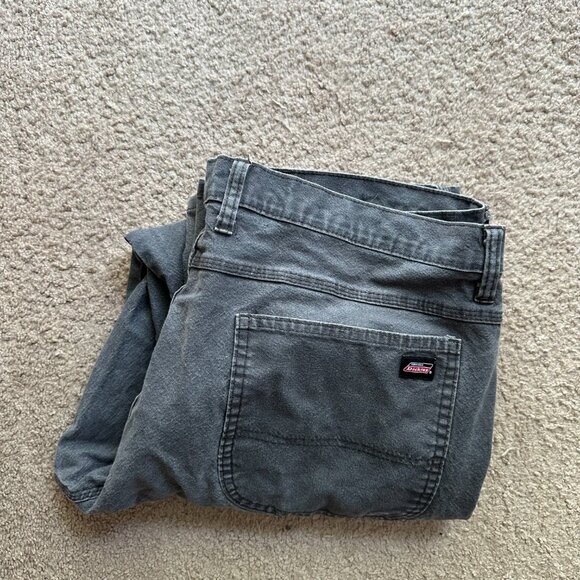 Dickies Pants Mens 40x29 High Rise Carpenter Straight Leg Grey Canvas - Picture 13 of 13